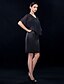 abordables Robes d&#039;Occasions Spéciales-Fourreau / Colonne Coeur Mi-long Satin Elastique Robe avec Plissé par TS Couture®