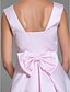 cheap The Wedding Store-A-Line Bridesmaid Dress Bateau Neck Sleeveless Short / Mini Satin with Bow(s)