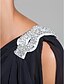cheap Bridesmaid Dresses-Sheath / Column Bridesmaid Dress One Shoulder Sleeveless Little Black Dress Short / Mini Chiffon with Crystals / Side Draping 2022