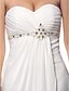 cheap Wedding Dresses-Sheath / Column Wedding Dresses Sweetheart Neckline Sweep / Brush Train Chiffon Strapless Casual Vintage Sparkle &amp; Shine with Beading Criss-Cross 2021