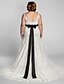 cheap Wedding Dresses-Hall Wedding Dresses Mermaid / Trumpet V Neck Regular Straps Court Train Lace Bridal Gowns With Bowknot Sash / Ribbon 2024