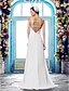 cheap Wedding Dresses-Sheath / Column Spaghetti Strap Sweep / Brush Train Chiffon Made-To-Measure Wedding Dresses with Beading / Appliques by LAN TING BRIDE® / Removable train