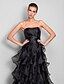 cheap Evening Dresses-A-Line Elegant Dress Prom Floor Length Sleeveless Strapless Organza with Ruffles Tier 2022 / Formal Evening