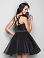 cheap Special Occasion Dresses-Ball Gown Y Neck Short / Mini Tulle / Stretch Satin Dress with Pleats by TS Couture®