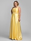 cheap Special Occasion Dresses-Sheath / Column Elegant Dress Prom Formal Evening Floor Length Sleeveless One Shoulder Charmeuse with Beading Side Draping 2023