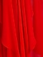 billige Brudepigekjoler-a-line brudepigekjole stropløs ærmeløs elegant asymmetrisk chiffon med ruched/cascading flæser