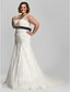 cheap Wedding Dresses-Hall Wedding Dresses Mermaid / Trumpet V Neck Regular Straps Court Train Lace Bridal Gowns With Bowknot Sash / Ribbon 2024