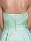 cheap Bridesmaid Dresses-A-Line Strapless Knee Length Satin Bridesmaid Dress with Draping Ruched by LAN TING BRIDE®