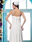 cheap Wedding Dresses-Sheath / Column Wedding Dresses Sweetheart Neckline Floor Length Chiffon Spaghetti Strap Simple Sparkle &amp; Shine with Beading Side-Draped 2021