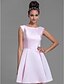 cheap The Wedding Store-A-Line Bridesmaid Dress Bateau Neck Sleeveless Short / Mini Satin with Bow(s)