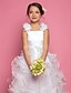 baratos Vestidos para Menina das Flores de Casamento-Princesa Longo Vestido para Meninas das Flores Lindo Vestido de Baile Cetim com Faixa / Fita Ajuste 3-16 anos