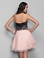 Χαμηλού Κόστους Κοκτέιλ Φορέματα-Γραμμή Α Εφαρμοστό &amp; Εμβαζέ Αργίες Καλωσόρισμα Κοκτέιλ Πάρτι Φόρεμα Καρδιά Αμάνικο Κοντό / Μίνι Οργάντζα Ελαστικό Σατέν με Δαντέλα Πιασίματα 2021
