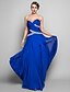 cheap Special Occasion Dresses-Sheath / Column Open Back Dress Prom Formal Evening Floor Length Sleeveless Sweetheart Chiffon with Criss Cross Ruched Crystals 2024