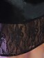 abordables Robes de cérémonie-Fourreau / Colonne Petite Robe Noire Vacances Soirée Cocktail Robe Bijoux Manches Courtes Mi-long Dentelle Mousseline de soie satinée avec Dentelle 2021