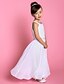 Χαμηλού Κόστους Κατάστημα νυφικών-Γραμμή Α Μακρύ Φόρεμα για Κοριτσάκι Λουλουδιών Γάμου Χαριτωμένο φόρεμα χορού Σιφόν με Ζώνη / Κορδέλα Κατάλληλο 3-16 ετών