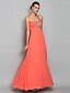 cheap Special Occasion Dresses-A-Line Open Back Prom Formal Evening Military Ball Dress Sweetheart Neckline Sleeveless Floor Length Chiffon with Crystals Side Draping 2022