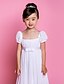 cheap Flower Girl Dresses-Sheath / Column Ankle Length Chiffon Short Sleeve Square Neck with Bow(s) / Draping