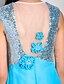 cheap Special Occasion Dresses-Sheath / Column Straps Sweep / Brush Train Chiffon / Sequined Beautiful Back Prom / Formal Evening Dress with Sequin / Crystals / Flower by TS Couture®