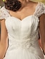 baratos Vestidos de Casamento-Linha A Princesa Rainha Anne Cauda Escova Tule Vestido de casamento com Miçangas Apliques Com Pregas de LAN TING BRIDE®