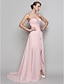 cheap Special Occasion Dresses-Sheath / Column Open Back Dress Prom Formal Evening Floor Length Sleeveless Sweetheart Chiffon with Ruched Beading Split Front 2024