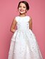 cheap Flower Girl Dresses-A-Line / Princess Floor Length Flower Girl Dress - Lace Sleeveless Jewel Neck with Sash / Ribbon by LAN TING BRIDE®