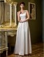 cheap Cufflinks-Sheath / Column Scoop Neck Floor Length Tulle Made-To-Measure Wedding Dresses with Draping by LAN TING BRIDE®