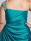 cheap Evening Dresses-A-Line Elegant Prom Formal Evening Dress One Shoulder Sleeveless Floor Length Taffeta with Beading Side Draping 2020