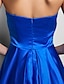Χαμηλού Κόστους Βραδινά Φορέματα-Γραμμή Α Κομψό Φόρεμα Χοροεσπερίδα Επίσημο Βραδινό Μακρύ Αμάνικο Στράπλες Σατέν με Πλισέ 2023
