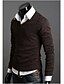 preiswerte Herrenpullover &amp; -Strickjacken-Herren Zur Seite fahren Solide Freizeit Langarm Schlank Standard Pullover Strickjacken V-Ausschnitt Herbst Winter Wein Purpur Gelb / Wochenende