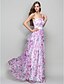 cheap Special Occasion Dresses-Sheath / Column Floral Holiday Prom Dress Sweetheart Neckline Sleeveless Floor Length Chiffon with Beading Draping Pattern / Print 2020