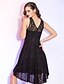cheap Special Occasion Dresses-A-Line V Neck Asymmetrical Lace Dress with Lace / Pleats by TS Couture®