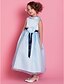cheap Flower Girl Dresses-A-Line / Princess Ankle Length Flower Girl Dress - Organza / Satin Sleeveless High Neck with Bow(s) / Sash / Ribbon / Flower by LAN TING BRIDE® / Spring / Summer / Fall / Winter / Wedding Party