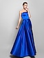 halpa Iltapuvut-A-Line Elegant Dress Prom Formal Evening Floor Length Sleeveless Strapless Satin with Pleats 2023