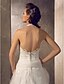 זול שמלות כלה-מעטפת \ עמוד קולר שובל קורט תחרה / טול שמלות חתונה עם תחרה / סרט / כפתור על ידי LAN TING BRIDE®