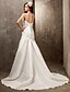 cheap Wedding Dresses-Mermaid / Trumpet Sweetheart Neckline Sweep / Brush Train Tulle / Nylon Taffeta Made-To-Measure Wedding Dresses with Beading / Appliques / Button by LAN TING BRIDE® / See-Through