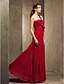 cheap Bridesmaid Dresses-Sheath / Column Bridesmaid Dress One Shoulder Sleeveless Elegant Floor Length Chiffon with Ruched / Ruffles / Draping 2022