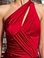 Χαμηλού Κόστους Βραδινά Φορέματα-Τρομπέτα / Γοργόνα Στυλ Διασήμων Όμορφη Πλάτη Αργίες Κοκτέιλ Πάρτι Επίσημο Βραδινό Φόρεμα Ένας Ώμος Αμάνικο Ουρά Ζέρσεϊ με Χιαστί Χάντρες Πλαϊνό ντραπέ 2020
