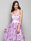 cheap Special Occasion Dresses-Sheath / Column Floral Holiday Prom Dress Sweetheart Neckline Sleeveless Floor Length Chiffon with Beading Draping Pattern / Print 2020