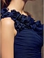 זול שמלות שושבינה-מעטפת \ עמוד כתפיה אחת עד הריצפה ג&#039;ורג&#039;ט שמלה לשושבינה  עם בד נשפך בצד / פרח על ידי LAN TING BRIDE®