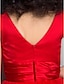 Χαμηλού Κόστους Φορέματα για Ειδικές Περιστάσεις-Βραδινή τουαλέτα Εφαρμοστό &amp; Εμβαζέ Κομψό Φόρεμα Καλωσόρισμα Χοροεσπερίδα Μέχρι το γόνατο Αμάνικο Λαιμόκοψη V Σατέν με Πιασίματα Λουλούδι 2023
