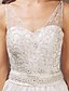 cheap Wedding Dresses-Wedding Dresses A-Line V Neck Sleeveless Sweep / Brush Train Lace Bridal Gowns With 2024