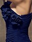 זול שמלות שושבינה-מעטפת \ עמוד כתפיה אחת עד הריצפה ג&#039;ורג&#039;ט שמלה לשושבינה  עם בד נשפך בצד / פרח על ידי LAN TING BRIDE®
