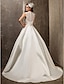 Χαμηλού Κόστους Νυφικά Φορέματα-Φορεματα για γαμο Γραμμή Α Βασίλισσα Άννα Αμάνικο Ουρά Σατέν Νυφικά φορέματα Με Ζώνη / Κορδέλα Χάντρες 2024
