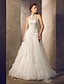 cheap Wedding Dresses-Sheath / Column Halter Neck Court Train Lace / Tulle Made-To-Measure Wedding Dresses with Lace / Sash / Ribbon / Button by LAN TING BRIDE®