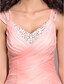 cheap Special Occasion Dresses-Ball Gown Open Back Dress Prom Formal Evening Floor Length Sleeveless Straps Organza with Criss Cross Ruched Beading 2023