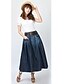 billige Kvindenederdele-damemode vintage afslappet jeans maxi nederdel (bælte tilfældig)