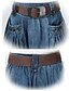 billige Kvindenederdele-damemode vintage afslappet jeans maxi nederdel (bælte tilfældig)