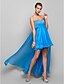 cheap Cocktail Dresses-A-Line High Low Dress Holiday Homecoming Asymmetrical Sleeveless Sweetheart Chiffon with Crystals 2024