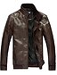 cheap Men&#039;s Outerwear-Men&#039;S Casual Black Motorcycle Leather Jacket