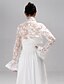 cheap Wraps &amp; Shawls-Long Sleeve Coats / Jackets Lace Wedding / Party Evening Wedding  Wraps With Appliques